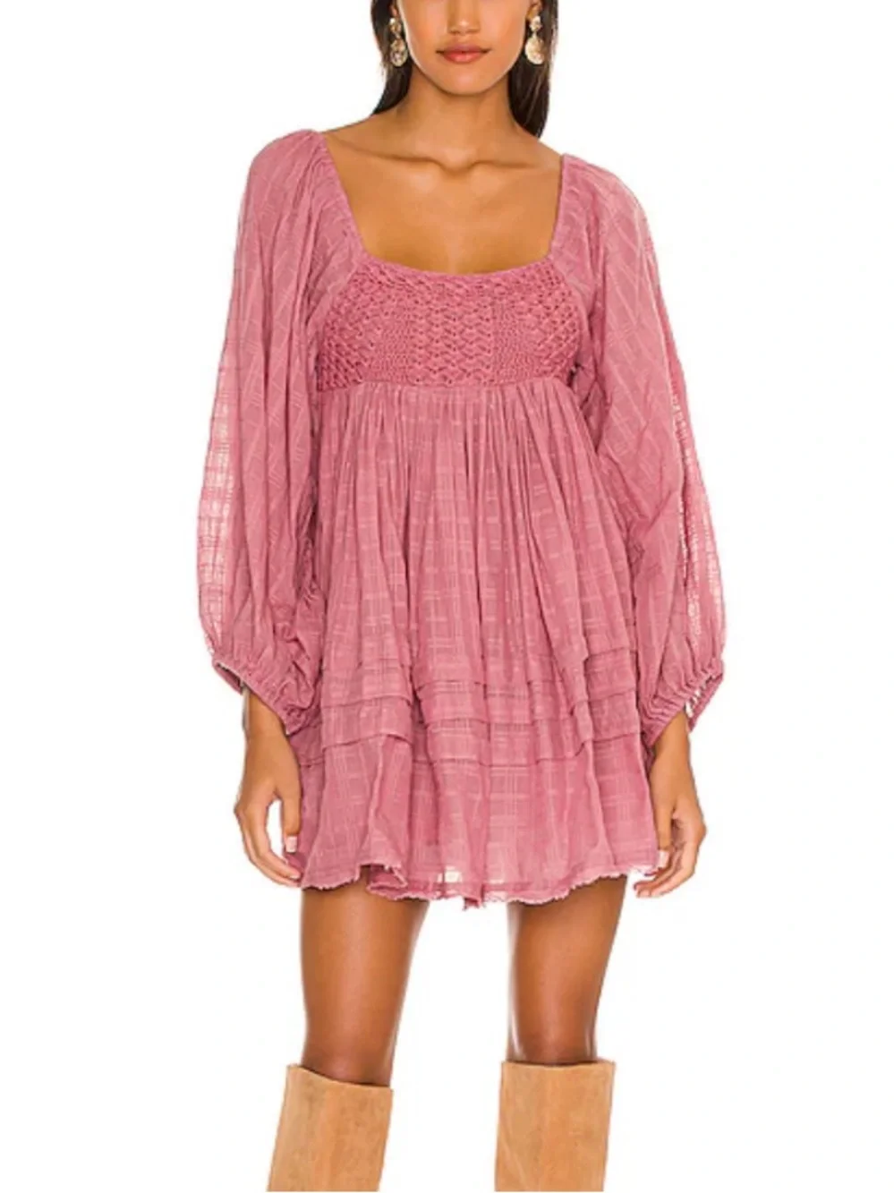 Free People Ari Mini Dress in Dried Currant! Size S